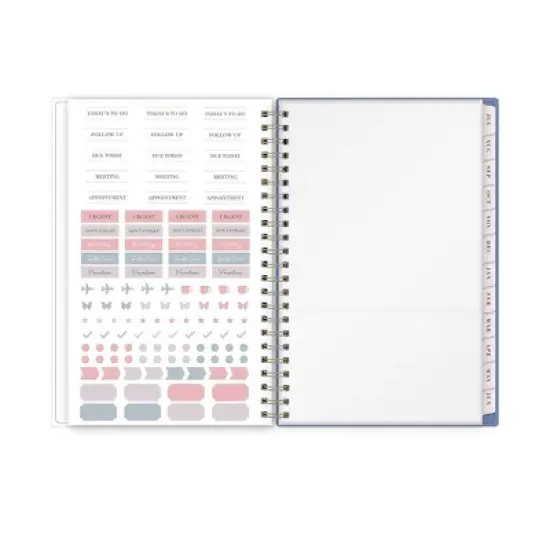 Blue Sky Rachel Parcell 2025-2026 Weekly/Monthly Wirebound Planner 5"x8" Printed Allie Warm Stripe image {6}