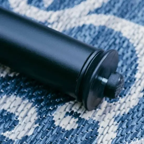 7pc Outdoor Dining Set with Padded Swivel Chairs & Metal Rectangle Table with Umbrella Hole - Gray - Captiva Hole image {9}