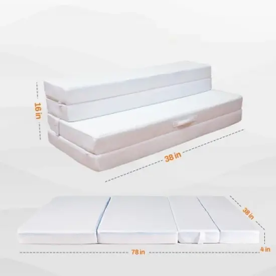 Cheer Collection 4" Four-Fold Sofa Bed with 1" Gel Infused Memory Foam image {1}