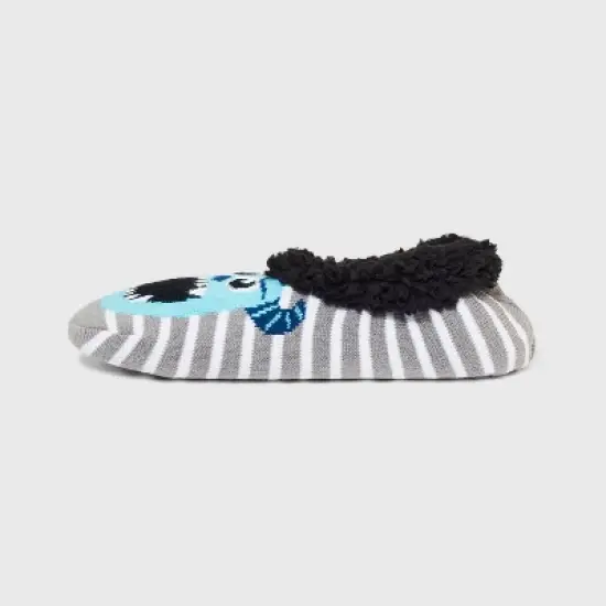 Women's Monsters, Inc. Mismatched Mike & Sully Pull-On Slipper Socks with Grippers - Gray/Green/Blue 4-10 image {1}