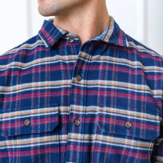 Hope & Henry Mens' Long Sleeve Flannel Double Pocket Button Down Shirt image {1}