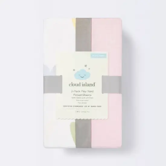 Fitted Playard Jersey Sheet - Cloud Island&trade; Hearts/Pink 2pk image {2}