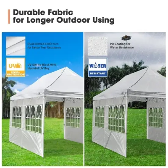 Yescom InstaHibit 10x20ft Canopy Wedding Party Tent Pop Up White image {5}