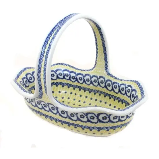 Blue Rose Polish Pottery 876 Ceramika Artystyczna Basket image {4}