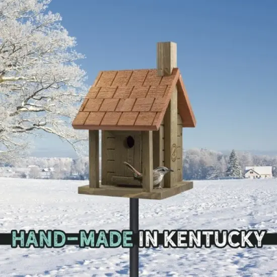 Uncle Dunkels Log Cabin Wren Birdhouse; Artisan-Crafted Wood Shelter for Small Birds image {4}