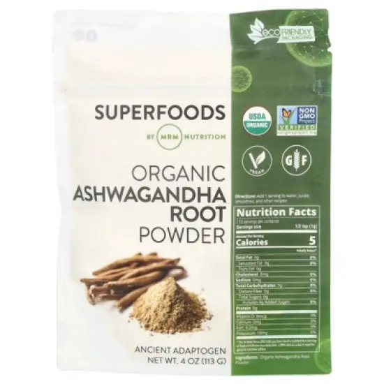 MRM Nutrition Organic Ashwagandha Root Powder, 4  oz (113 g) image {2}