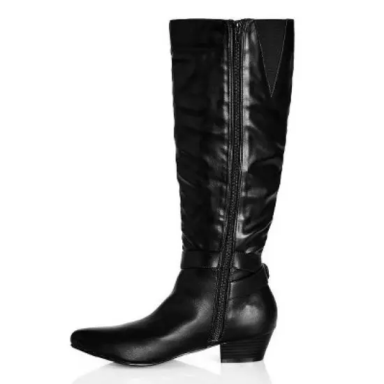 Women's Plus Size WIDE FIT Rialta Knee Boot - black | CITY CHIC image {2}
