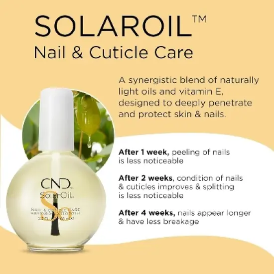 CND Essentials Solar Oil Nail Cuticle Conditioner | Synergistic blend of naturally light oils and Vitamin E, designed to deeply penetrate - (4 oz) image {1}