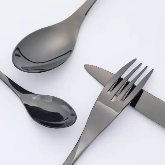 REGALWOVEN Stainless Steel Silverware Set Flatware with Knife 4 Pieces image {2}