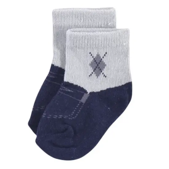 Hudson Baby Infant Cotton Bib and Sock Set 8pk, Little Man, One Size image {9}