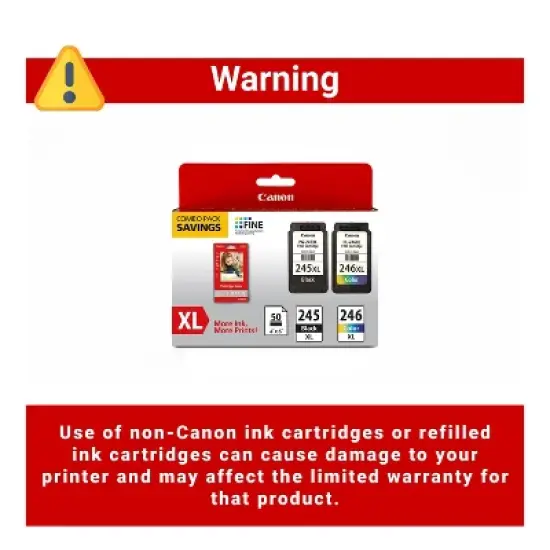 Canon PG-245XL/CL-246XL Ink Cartridge - Black/Tri-Color: High Yield, 2 Pack image {3}