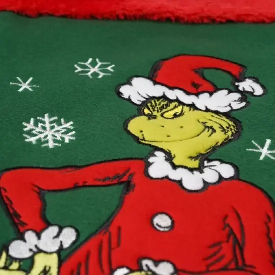 Grinch with Presents 20" Applique Christmas Stocking image {1}