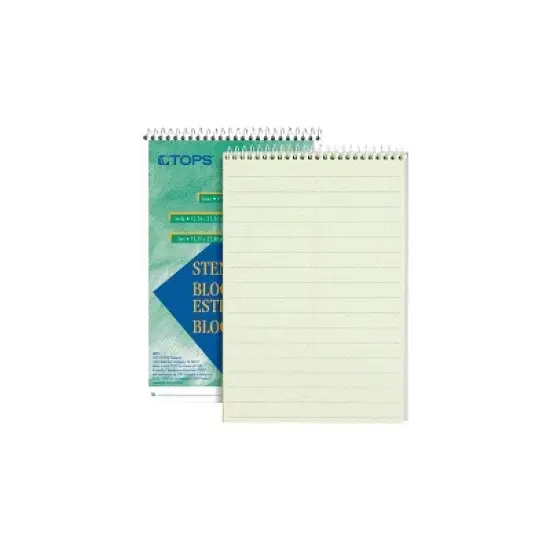 TOPS Steno Pad 6" x 9" Gregg Ruled Green tint 60 Sheets/Pad (TOP 8001) 811048 image {1}