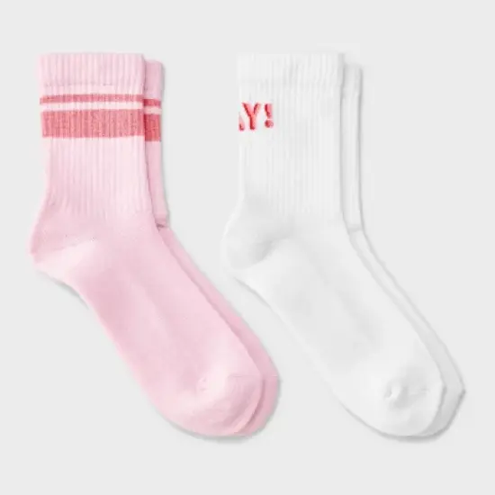 Women's Icon Cushioned Ribbed 2pk Mid Crew Socks - 4-10 image {10}