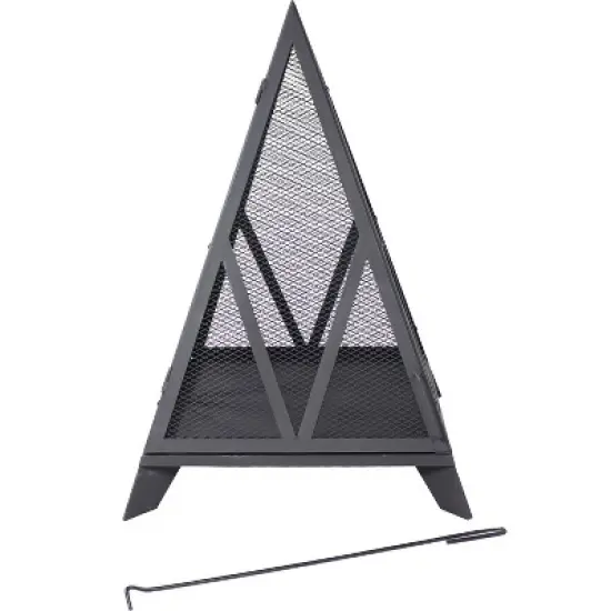 Sunnydaze Majestic Pyramid Steel Mesh Fire Pit - Black image {2}