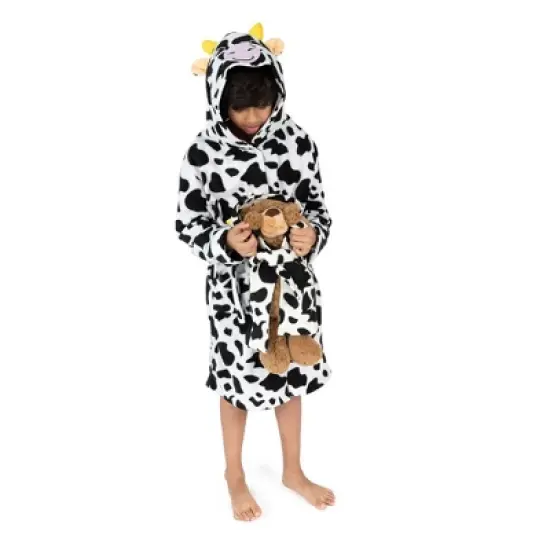 Leveret Girl and Doll Matching Fleece Hooded Robe image {4}