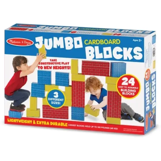 Melissa & Doug Extra-Thick Cardboard Building Blocks - 24 Blocks in 3 Sizes image {1}