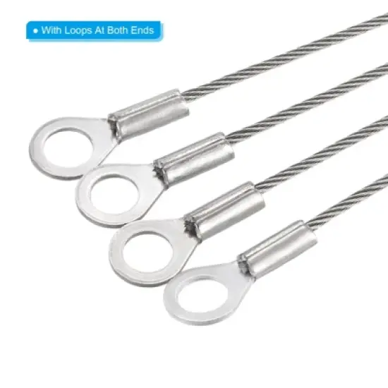 Unique Bargains Stainless Steel Light Outdoor Travel Luggage Safety Locking Cables 0.24" ID Eyelets image {3}
