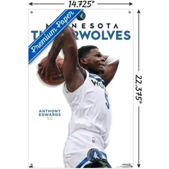 Trends International NBA Minnesota Timberwolves - Anthony Edwards Feature Series 24 Unframed Wall Poster Prints image {2}