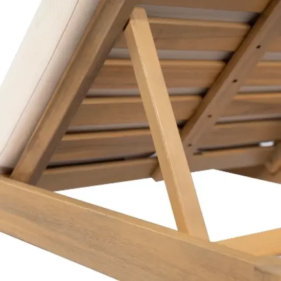 Christopher Knight Home Tobias Patio Adjustable Acacia Wood Chaise Lounge with Water-Resisiant Cushions (Set of 2) image {8}