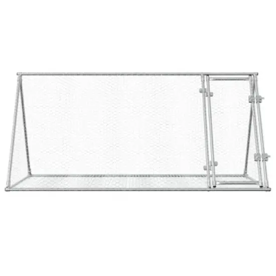 vidaXL Rabbit Hutch Animal Enclosure Bunny House Silver Galvanized Steel - 78.7" x 41.3" x 35.8" image {4}