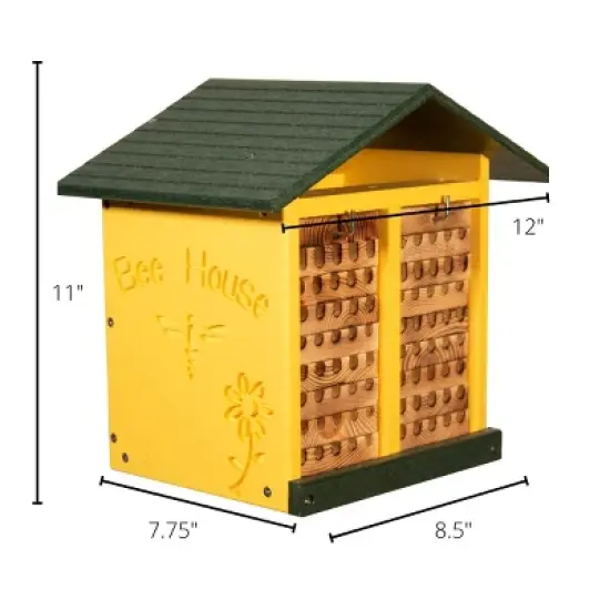 JCS Wildlife Double-Wide Large Poly Lumber and Pine Mason Bee House - Handmade in the USA image {5}