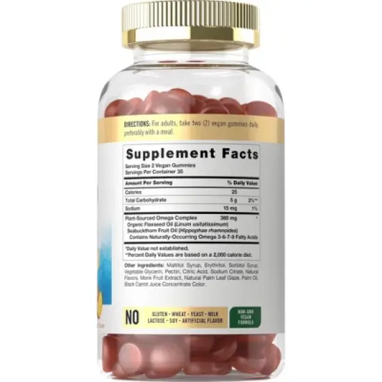 Carlyle Omega 3 6 7 9 Gummies | 70 Count | Peach Flavor image {1}