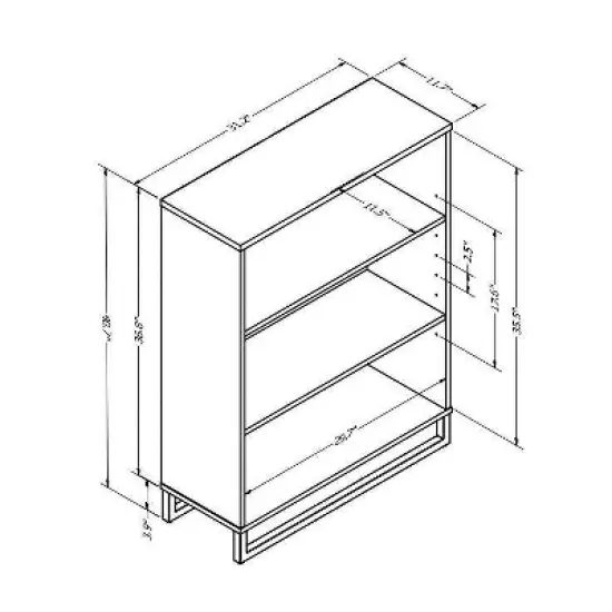 Mixed Material 3 Shelf Bookcase - Room Essentials&trade; image {3}