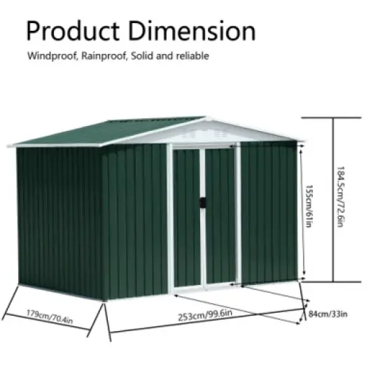 10&times;6 FT Large Outdoor Storage Shed with Aluminum Alloy Frame, Weather-Resistant Metal Tool Shed for Garden or Backyard &ndash; The Pop Home image {3}