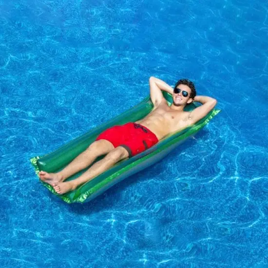 Swim Central Inflatable Reflective Sun tanner Pool Float - 72" - Green image {1}