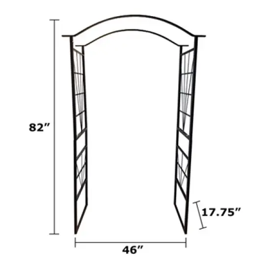Elegance Garden Arch &ndash; Decorative Black Steel Outdoor Garden Archway (82" H &times; 46" W &times; 17.75" D) image {1}