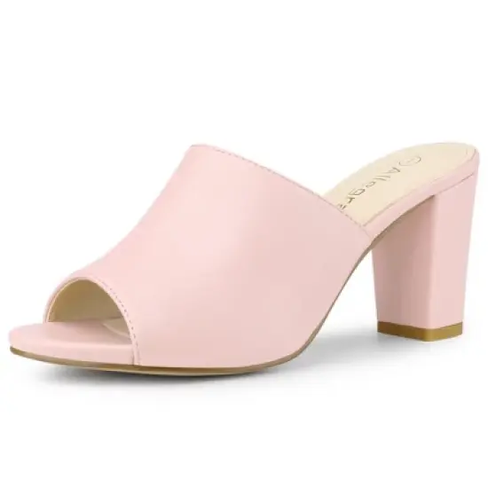 Allegra K Women's Slip on Block Heel Slide Sandals image {12}