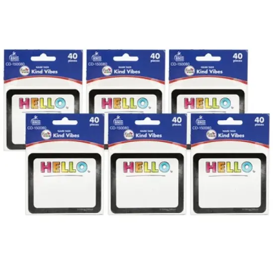 Carson Dellosa Education Kind Vibes Name Tags, 40 Per Pack, 6 Packs image {3}