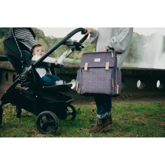 Eddie Bauer Cascade Plaid Diaper Bag - Gray image {9}