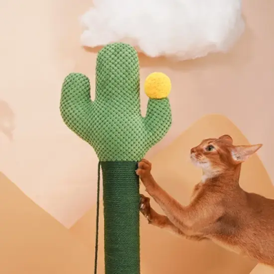 ZEZE Desert Cactus Woven Rope Cat Scratcher-Green image {6}
