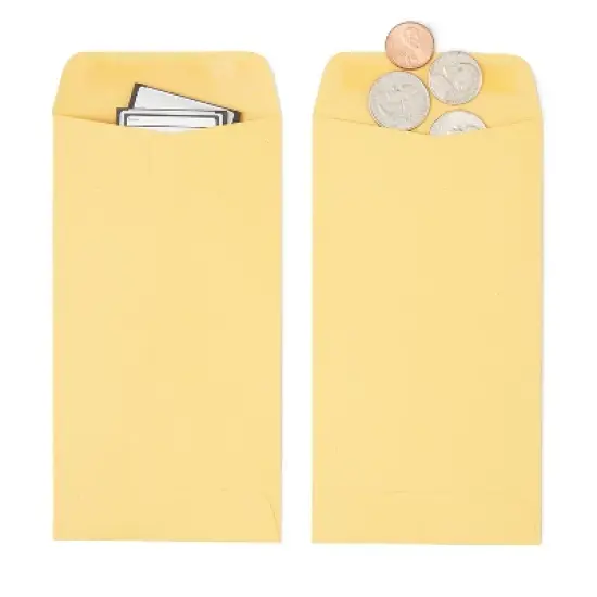 Staples Gummed Currency Envelopes 3 1/2" x 6 1/2" Brown 500/Box (SPL17199) image {1}