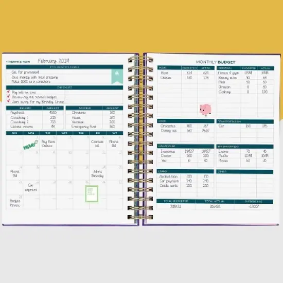 Undated Planner Bill Organizer 8"x9.25" Purple - Clever Fox image {3}