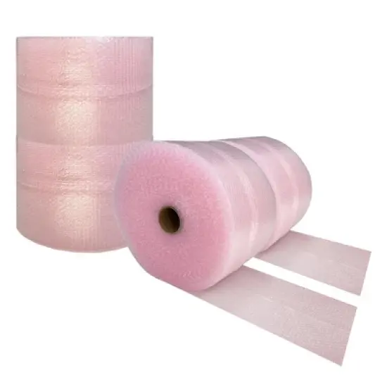 UOFFICE 4 Rolls Pink Anti-Static Bubble Rolls 175'x12" - Small Bubbles 3/16"- 700' Total image {6}