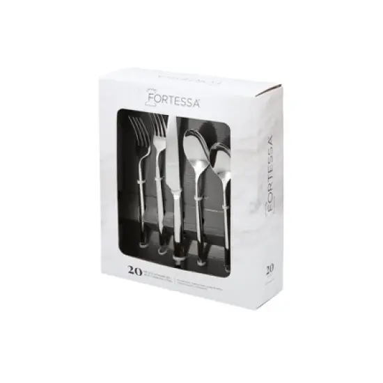Fortessa Tableware Solutions 5pc Stainless Steel Orson Flatware Set: Modern 18/10 Silver, Dishwasher-Safe, Service for 1 image {4}