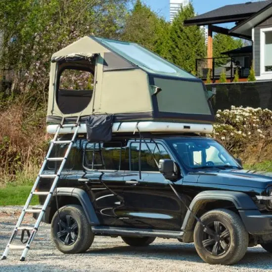 Erommy Rooftop Tent Hard Shell Truck Bed Tent for Camping, Waterproof SUV Tent with Air Mattress, All-Weather Car Tent for 2 Person image {8}