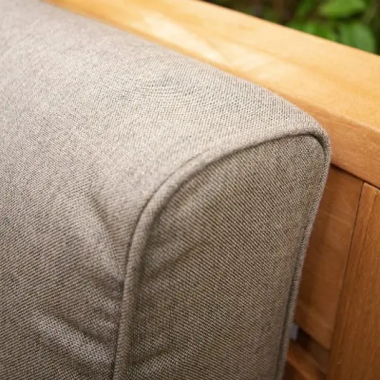 Cambridge Casual Logan Teak Wood Outdoor Sofa with Sunbrella Cast Shale Cushion: Weather-Resistant, 3-Seater Patio Furniture image {6}