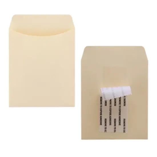 Hygloss Bright Sticky Back Library Pockets, Manila, Pack of 300 image {3}