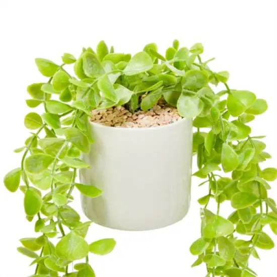 Juvale 2 Pack Hanging Artificial Faux Eucalyptus, Fake Plants with Ceramic Pots for Spring Home Decor, House Warming Gift, 31 in image {6}