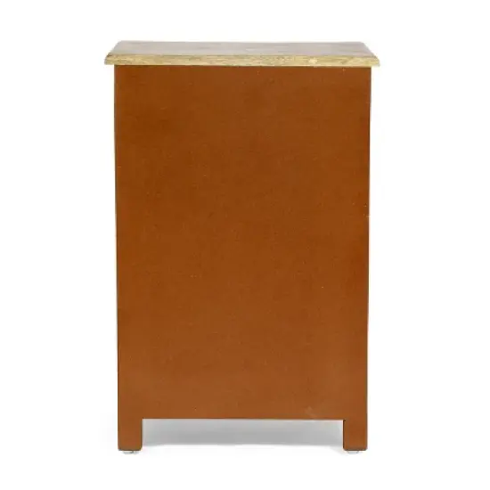 Sandia Handcrafted Boho 4 Drawer Mango Wood Nightstand Natural/White - Christopher Knight Home image {6}