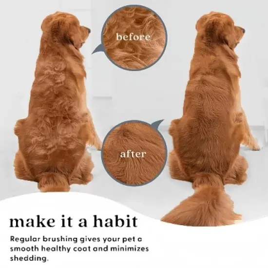 BABYYER  2-in-1 Cat Grooming Brush, Cat Brushes with Release Button & Deshedding Dematting Rake, for for Long or Short Haired Pets, Remove Knots,White image {5}