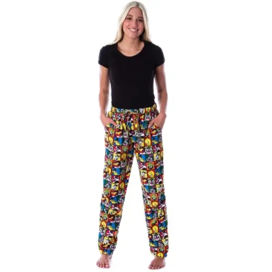 Looney Tunes Men's Character Grid Allover Print Sleep Lounge Pajama Pants Multicolored image {4}