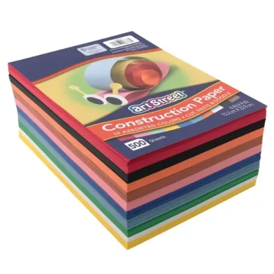 Prang Lightweight Construction Paper, 10 Assorted Colors, 6" x 9", 500 Sheets Per Pack, 2 Packs image {4}