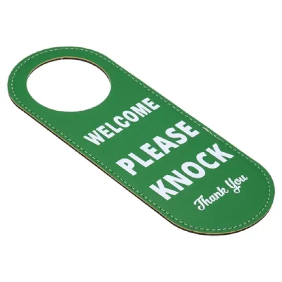 Unique Bargains PU Leather Waterproof Double-Side Office Meeting Privacy Door Hanger Sign image {6}