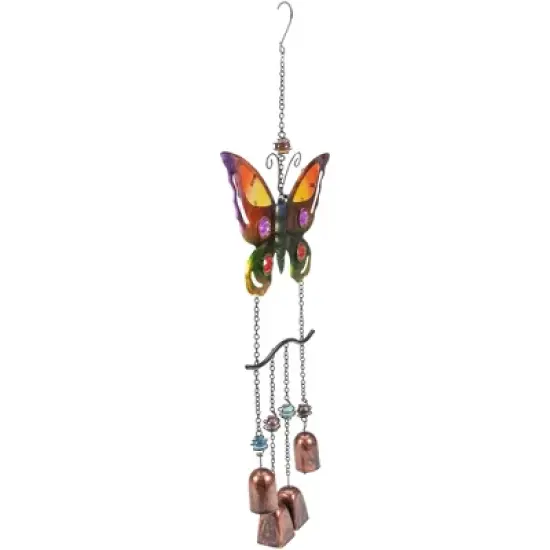 Northlight 24" Purple and Bronze Butterfly Outdoor Garden Windchime image {2}