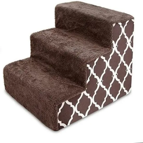 Best Pet Supplies CertiPUR Certified Foam Pet Steps for Small Dogs and Cats, Portable Stairs for Couch Sofa and Beds - 3-Steps (18" x 15" x 13.5") image {8}
